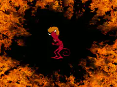 Devil dancing in hellfire