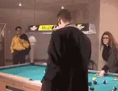 John Travolta pool table smirk