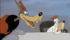 Wile E. Coyote's tongue stretches out