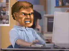 Doom Guy typing on computer