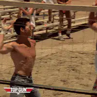 Tom Cruise Top Gun beach volleyball
