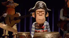 Bored pirate monkey drummer
