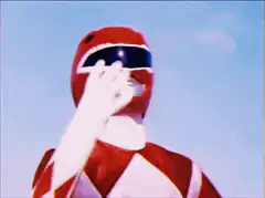 Red Ranger morphs into Megazord