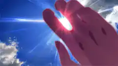 anime hand reaching for sun