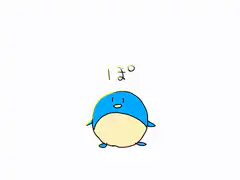 blue penguin flattening into pancake