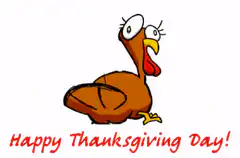 Happy Thanksgiving Day cartoon turkey