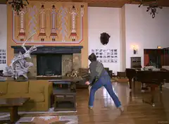 woman dancing in living room