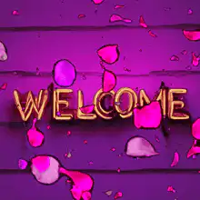 Welcome with pink splatters