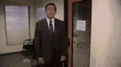 Michael Scott laughing then bowing