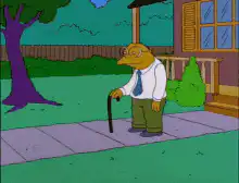 Mr. Burns gets hit by a football
