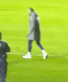 Football manager frustrated on sideline