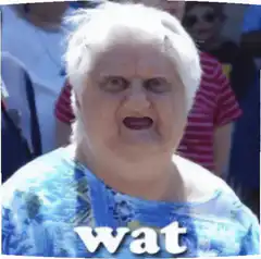 Old lady says wat