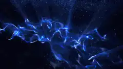 Blue smoke waves in space