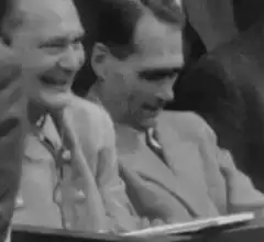 Hermann Goering laughing at the Nuremberg Trials
