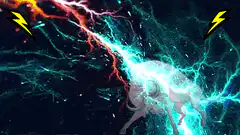 Bull getting hit by lightning