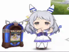 Chibi girl dancing with music notes