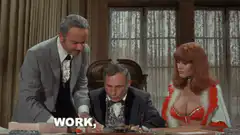 Man repeating work work work