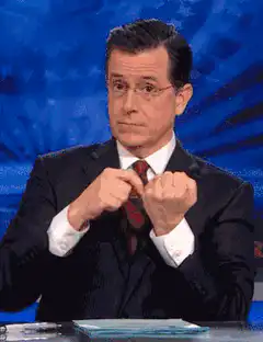 Stephen Colbert flips the bird