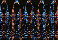 Blue and red wave pattern animation
