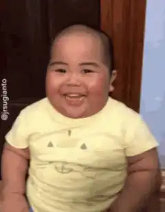 Baby laughing hysterically