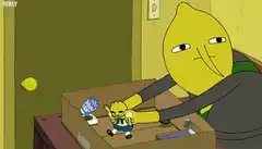 Lemonjake holds baby lemon