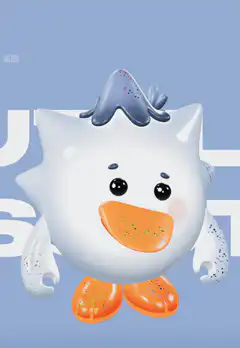 3D pufferfish character spinning