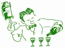 Man pouring drinks with a spray can