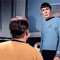 Captain Kirk turns around confused