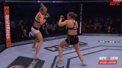 UFC fighter celebrates knockout victory
