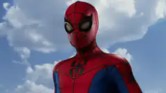 Spider-Man in suit against sky