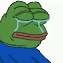 Sad Pepe crying and shrugging
