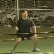 Man celebrating a tennis point