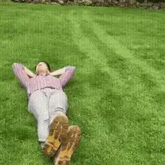Man pretending to be run over by toy car