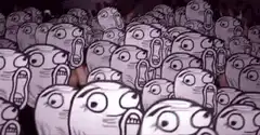 crowd of shocked faces