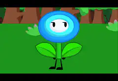 Blue flower character changing expressions