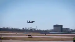 F-15 fighter jet takes off