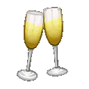 pixel art champagne glasses clinking