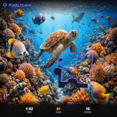 jigsaw puzzle turtle coral reef