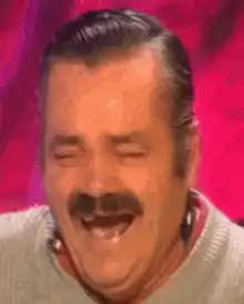 Man laughing hysterically