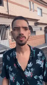 Man making funny faces