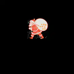Santa Claus walking with sack