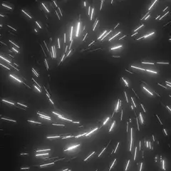 white light streaks swirling around black hole