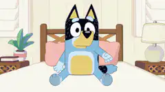 Bluey blinking in bed