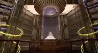 The Emperor's face appears in a hologram