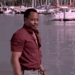 Delroy Lindo Smiling at the Marina