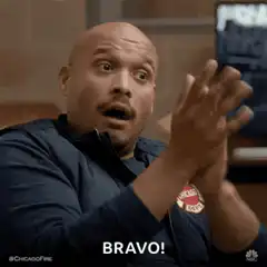 Chicago Fire man clapping sarcastically