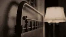 Vintage bed frame and lamp