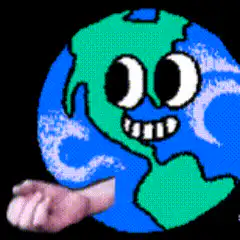 pixel art earth shrugging