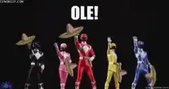 Power Rangers dancing with sombreros