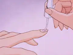 anime hand painting nails